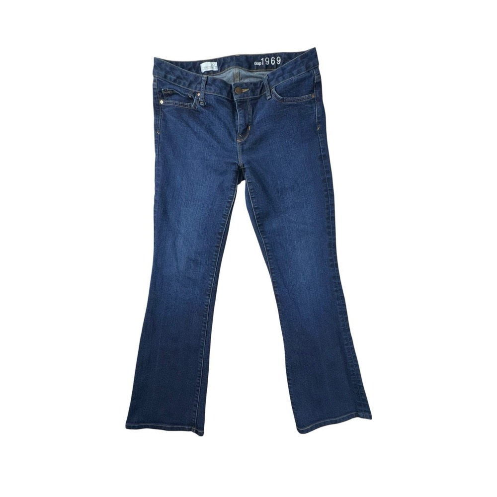 Gap 1969 Perfect Boot Cut Jeans Flex Mid Rise Dark Wash Women 30r